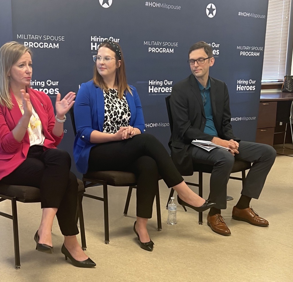 panelists at a military spouse networking event