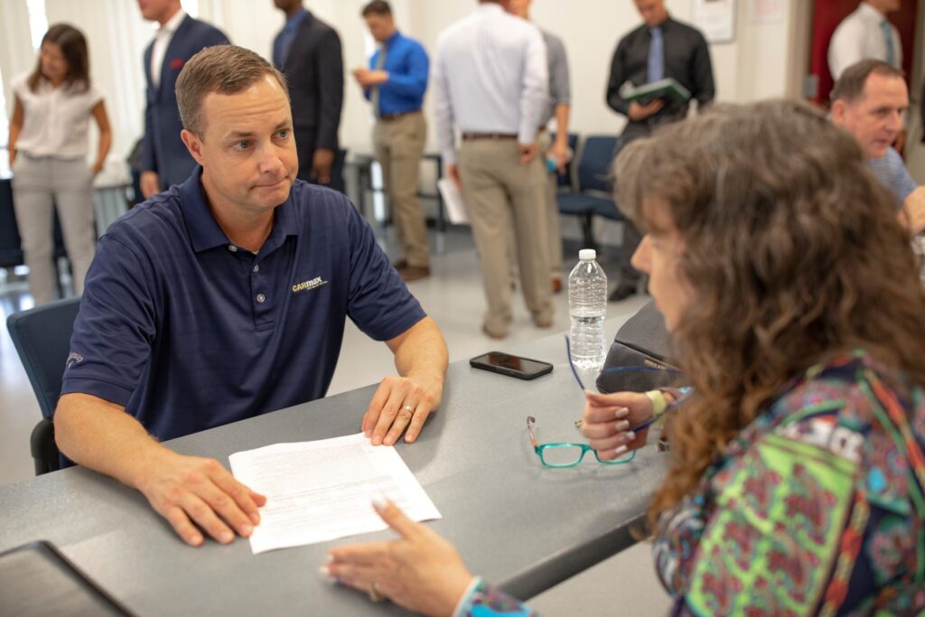 CarMax representative at Hiring Our Heroes event