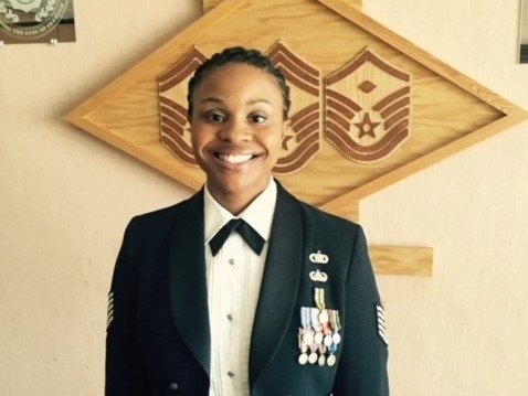 Woman wearing a Air Force uniform