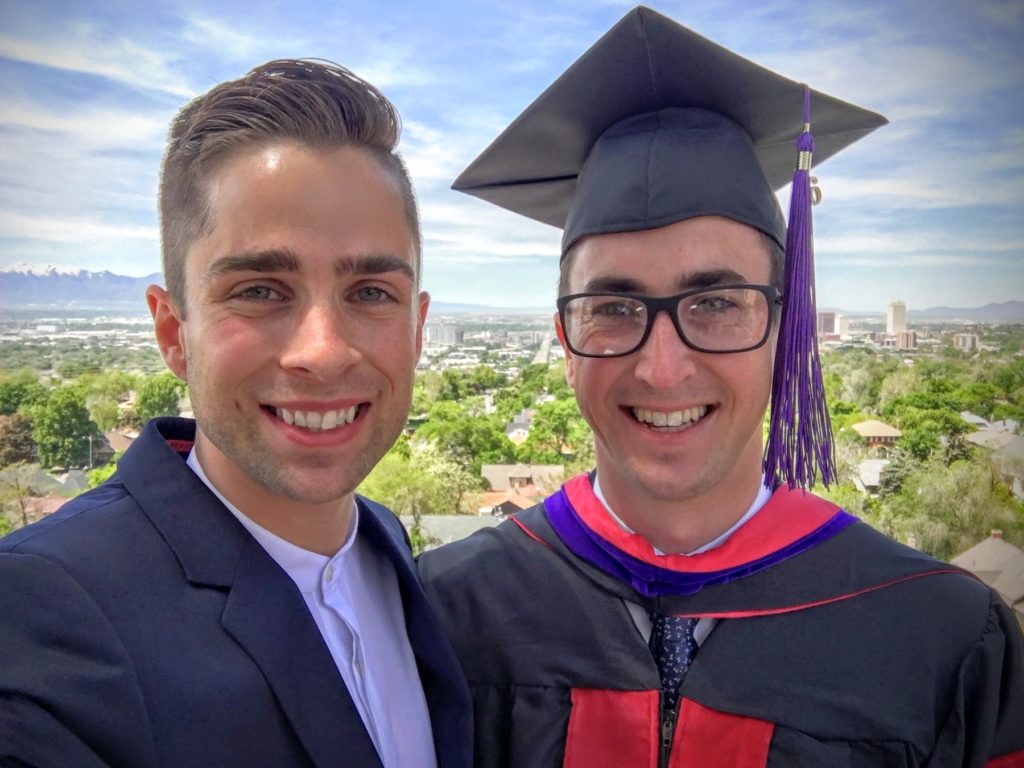 couple at law school graduation