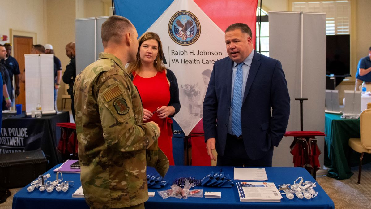 VA booth at hiring fair