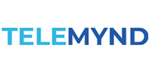 TELEMYND teal and navy blue logo